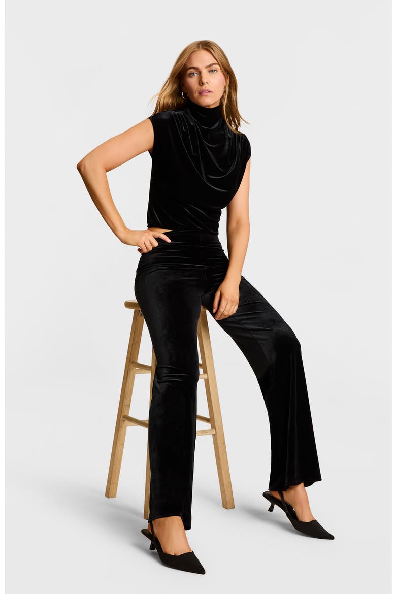 Velvet Wide Leg Pants, Alternate, color, BLACK