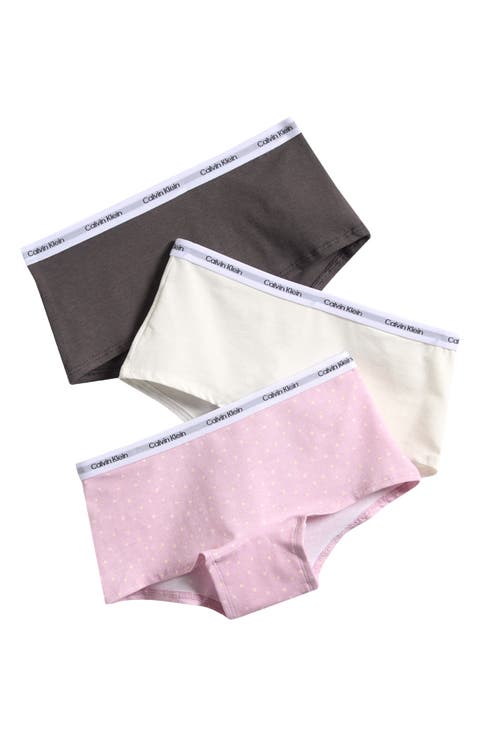 Kids' 3-Pack Stretch Cotton Boyshorts