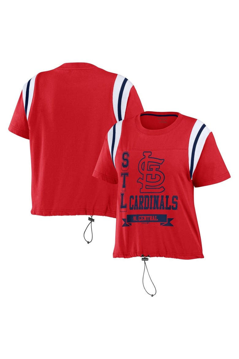 Women's WEAR by Erin Andrews Red St. Louis Cardinals Cinched Colorblock T-Shirt, Main, color, Red