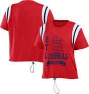 WEAR by Erin Andrews Women's WEAR by Erin Andrews Red St. Louis Cardinals Cinched Colorblock T-Shirt