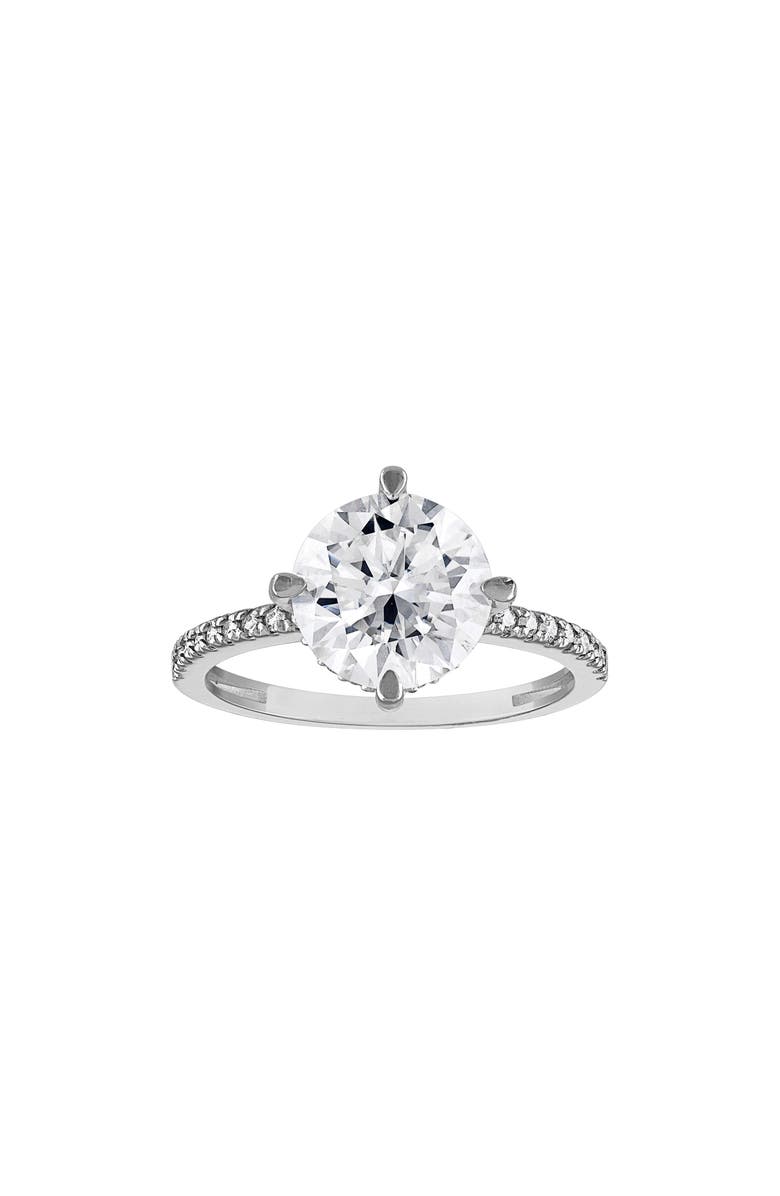 FZN 10K White Gold Lab Grown Moissanite Ring, Main, color, Silver
