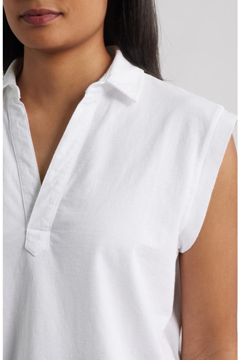 Sleeveless Collared Top, Alternate, color, WHITE