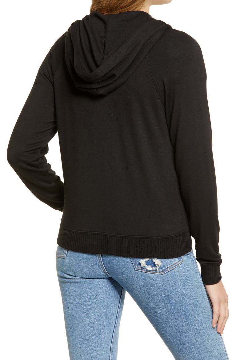 Zip-Up Hoodie, Alternate, color, BLACK