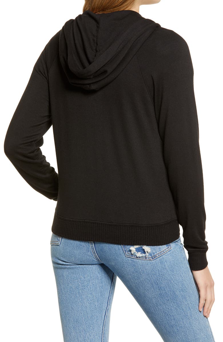 Splendid Zip-Up Hoodie, Alternate, color, Black