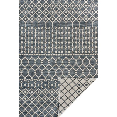 Arielle Mid-Century Modern Curve Stripe Reversible Machine-Washable Indoor/Outdoor Area Rug