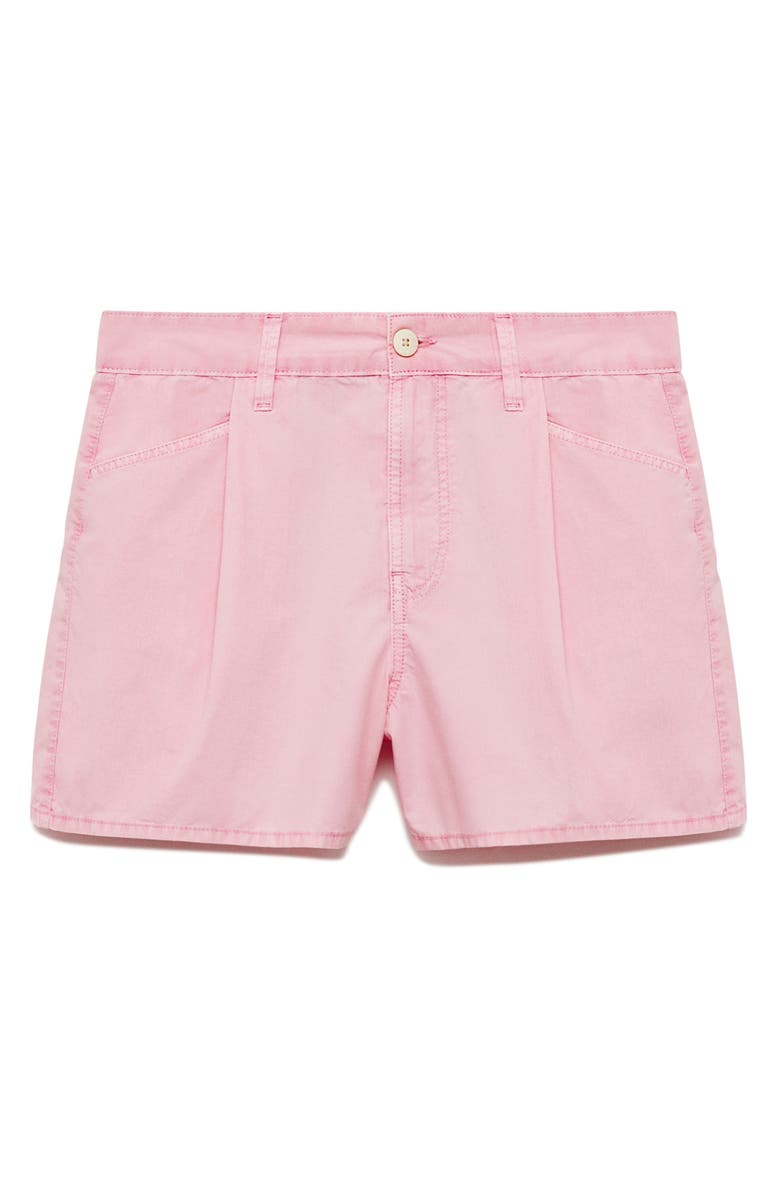 MANGO Pleat Front Straight Denim Shorts, Alternate, color, 