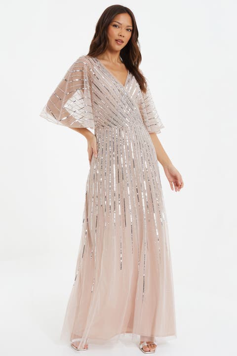 Quiz white sequin dress hotsell