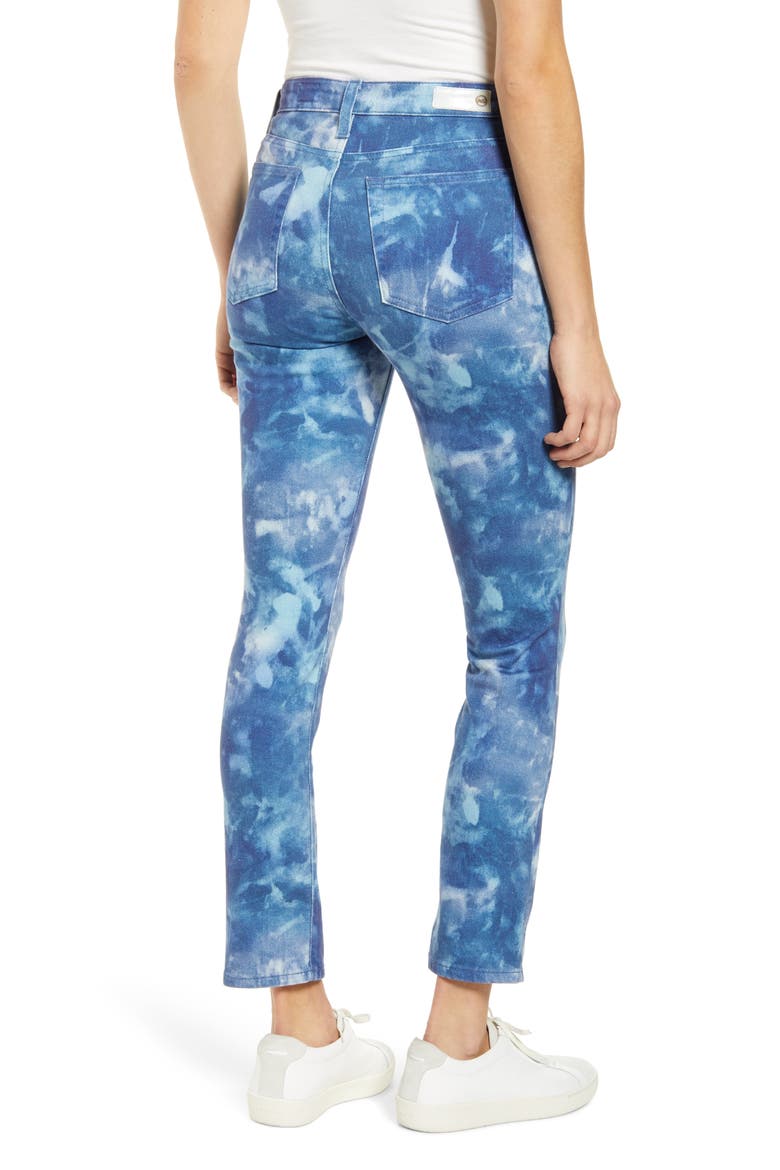 Mari High Waist Slim Straight Leg Jeans, Alternate, color, ABSTRACT TIEDYE