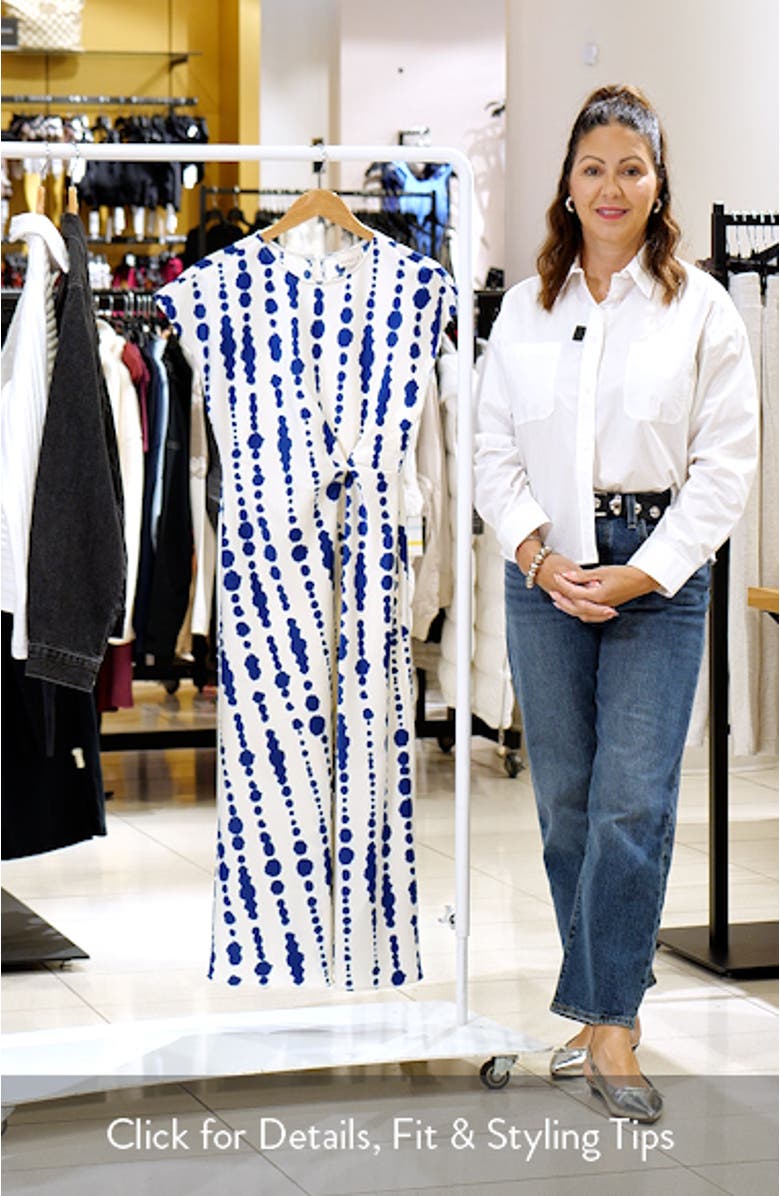 Inkblot Stripe Cap Sleeve Knot Dress, sales video thumbnail