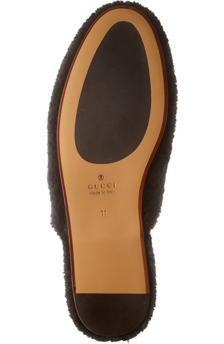 Gucci Flamel Logo Faux Shearling Slipper, Alternate, color,