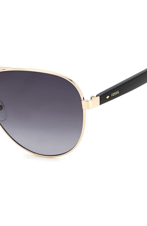 Fossil 60mm Aviator Sunglasses In Gold