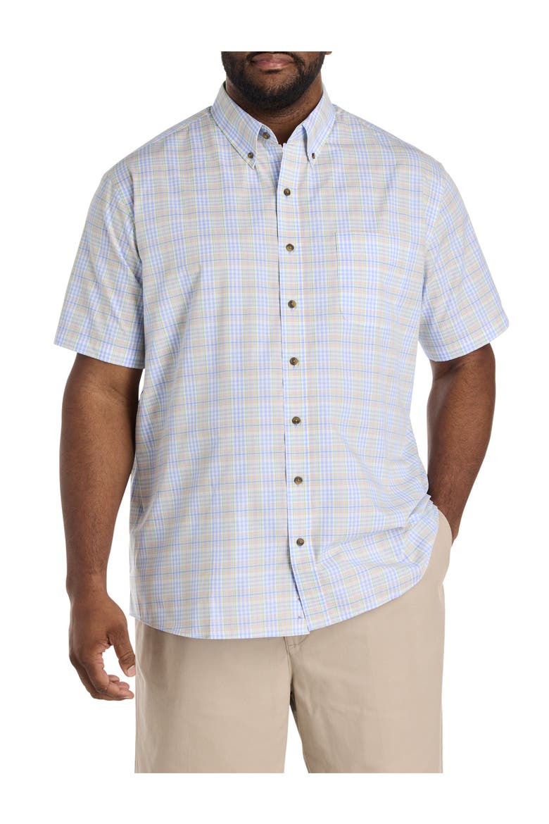 Big & Tall Easy-Care Medium Plaid Sport Shirt V5, Main, color, MULTI