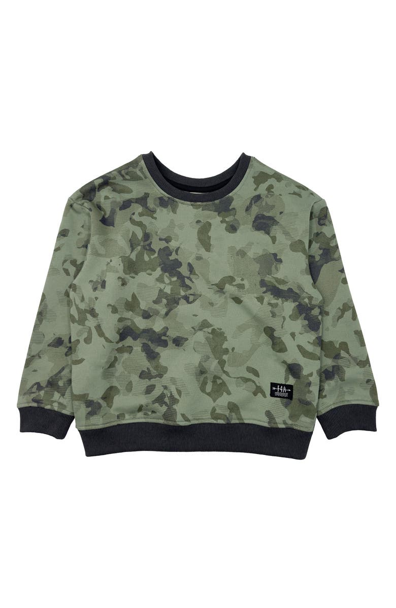 Feather 4 Arrow Kids' Ryder Oversize Camo Crewneck Sweatshirt, Main, color,