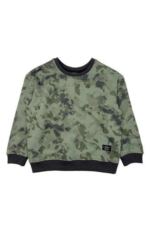 Kids' Ryder Oversize Camo Crewneck Sweatshirt (Big Kid)