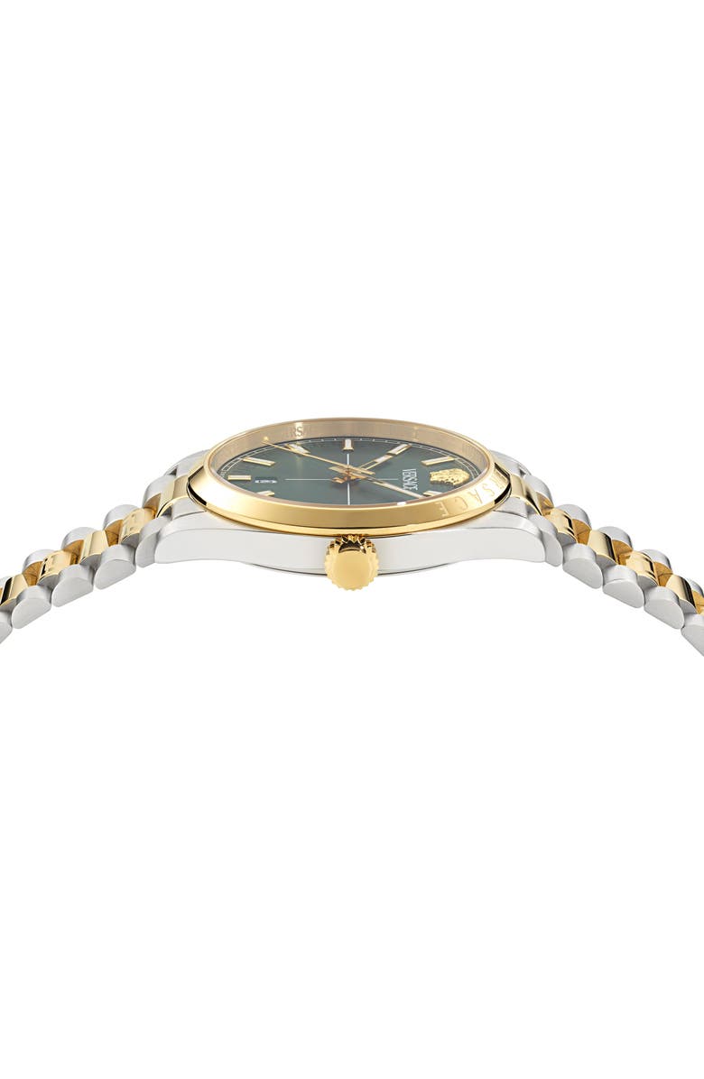 Versace Millenyium Two-Tone Bracelet Watch, 40mm, Alternate, color, Two Tone Green