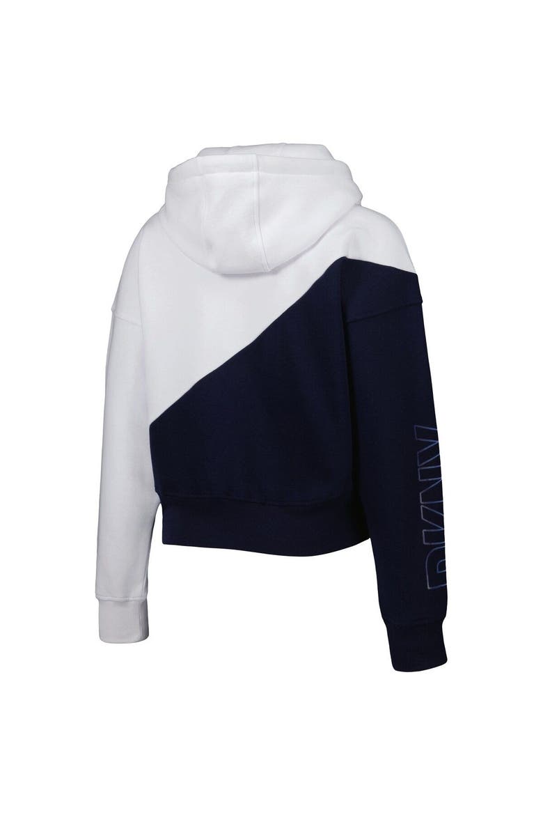 Women's DKNY Sport White/Navy Tennessee Titans Bobbi Color Blocked Pullover Hoodie, Alternate, color, White