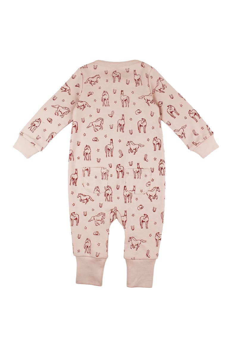 Organic Cotton Footless Romper, Alternate, color, RODEO ROSE