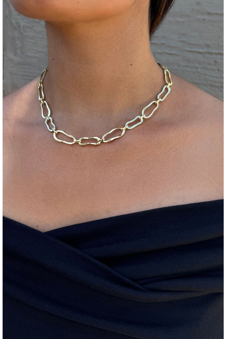 Organic Link Chain Necklace, Alternate, color, GOLD