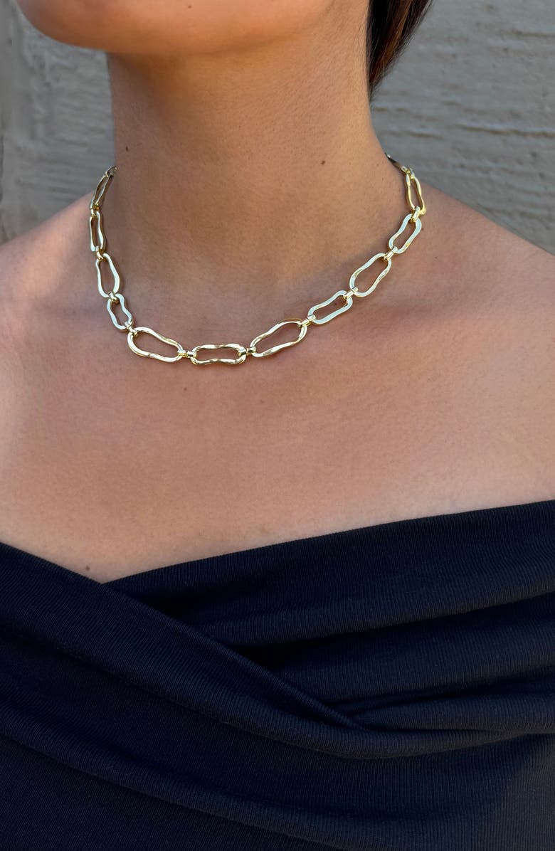 Adornia Organic Link Chain Necklace, Alternate, color, Gold