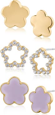 JARDIN Set of 3 Clover Stud Earrings