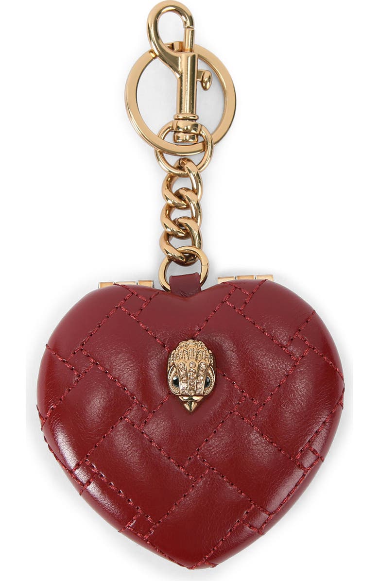 Kurt Geiger London Kensington Heart Mirror Bag Charm, Main, color, Red
