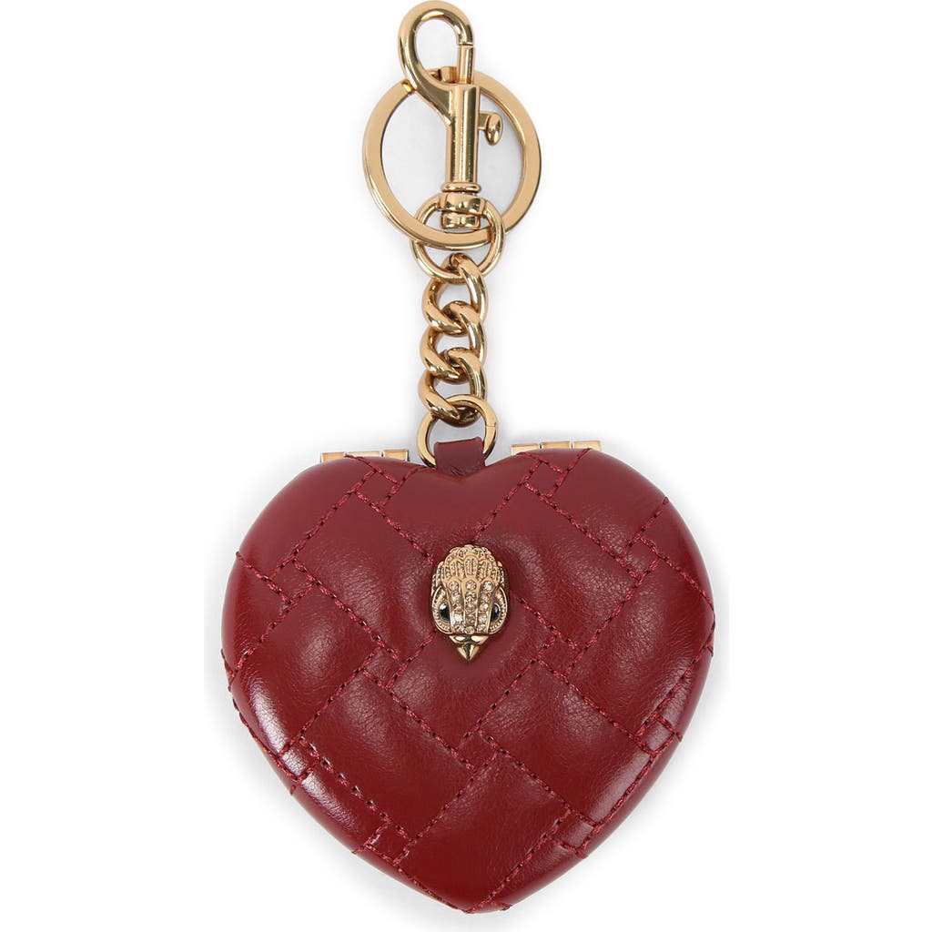 Kurt Geiger London Kensington Heart Mirror Bag Charm In Red