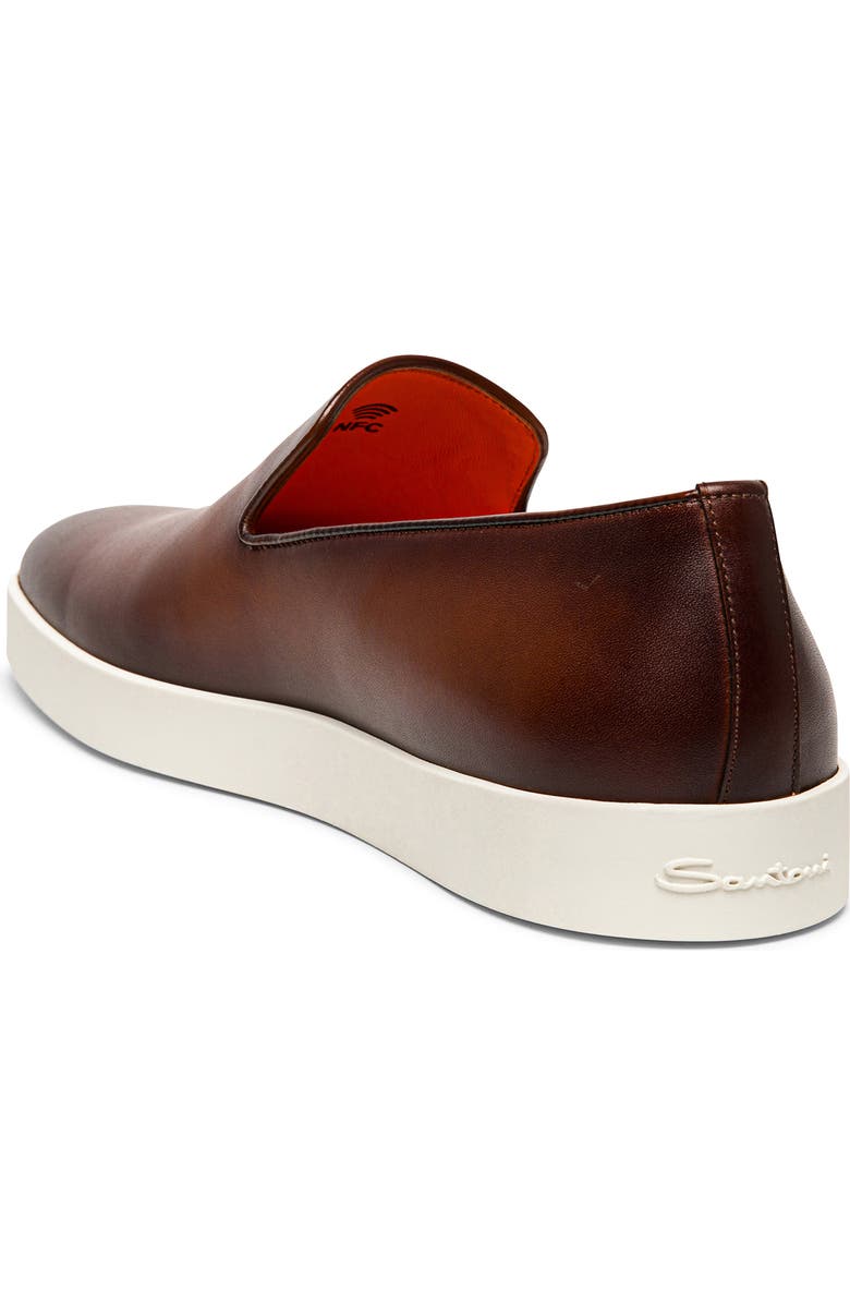Santoni Pancia Slip-On Sneaker, Alternate, color, Brown