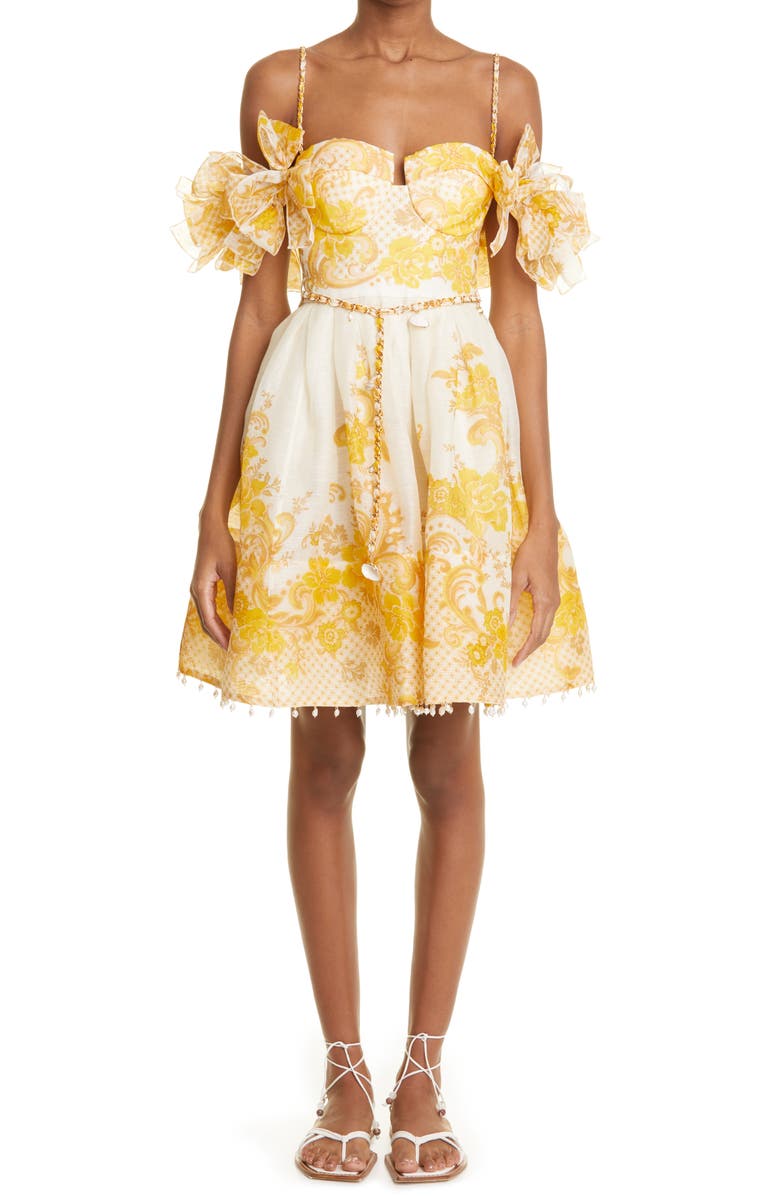knee length dresses for ladies Zimmermann Zippy Scallop Mini Dress  EKOLUV
