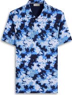 Bugatchi Hendrix Digital Blurred Floral Print Pima Cotton Polo