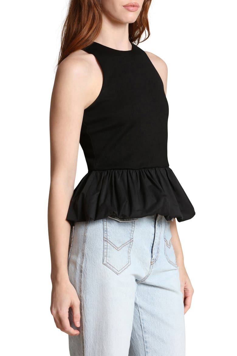 Peplum Tank, Alternate, color, BLACK