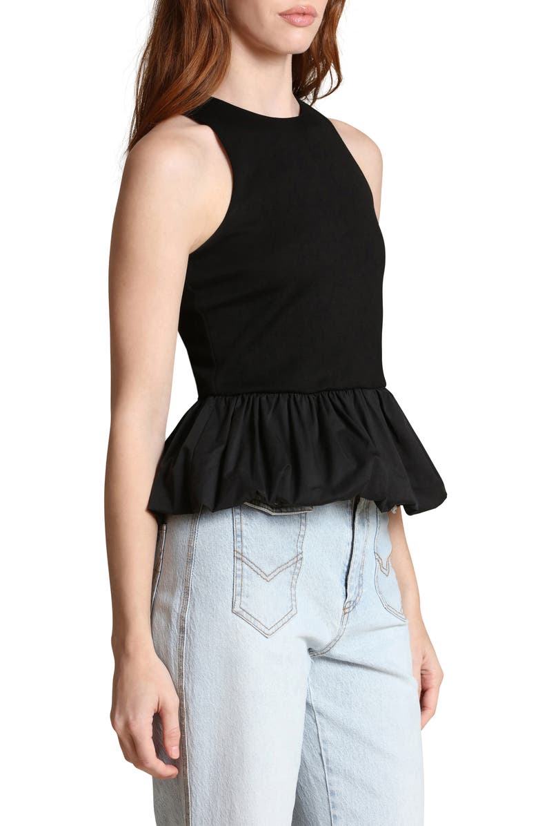 Avec Les Filles Peplum Tank, Alternate, color, Black