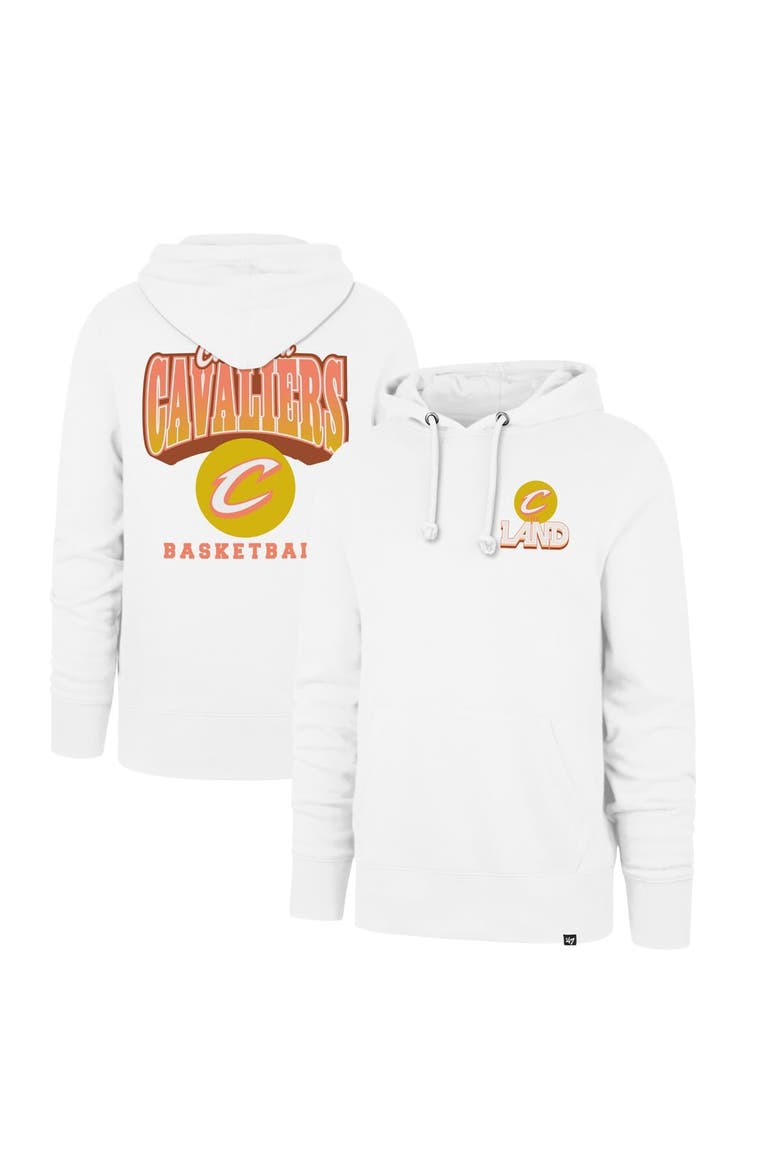 Men's '47 White Cleveland Cavaliers 2025/26 City Edition Jab Step Headline Hoodie, Main, color, White