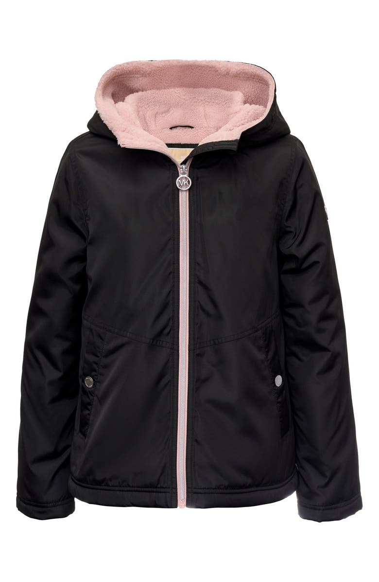 Michael Kors Kids' Fleece Lined Rain Jacket, Main, color,