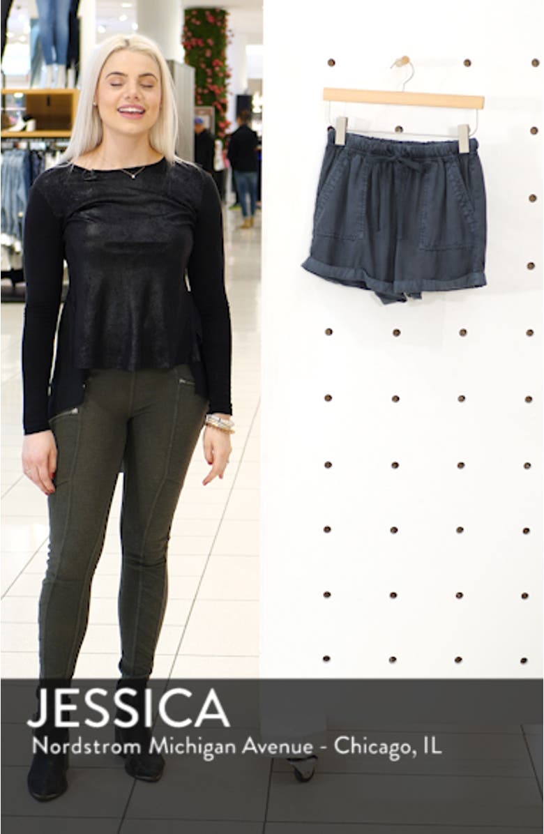 Drawstring Waist Chambray Shorts, sales video thumbnail