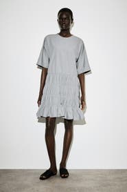 COS Smocked Seersucker Mini Dress