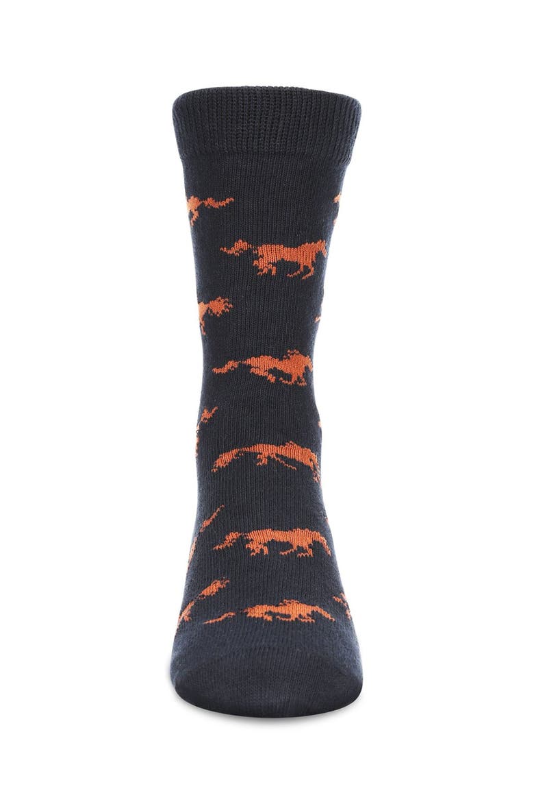 Galloping Horse Crew Socks, Alternate, color, Navy