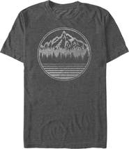 Lost Gods Men's Distressed Mountain Badge Short Sleeve Graphic T-shirt