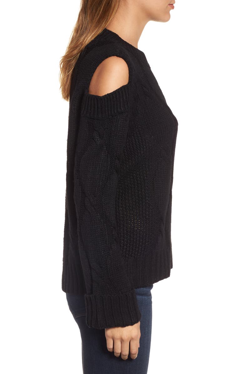 RDI Cold Shoulder Cable Sweater, Alternate, color, 