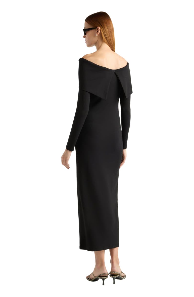 Modern Citizen Morgan Split Foldover Jersey Dress, Alternate, color, Black