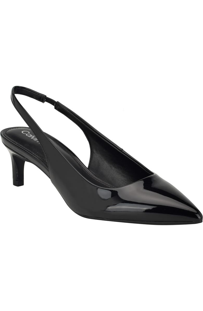 Calvin Klein Dainty Kitten Heel Pointed Toe Slingback Pump, Main, color,