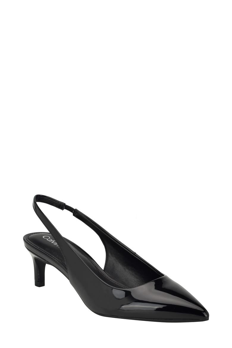 Dainty Kitten Heel Pointed Toe Slingback Pump video