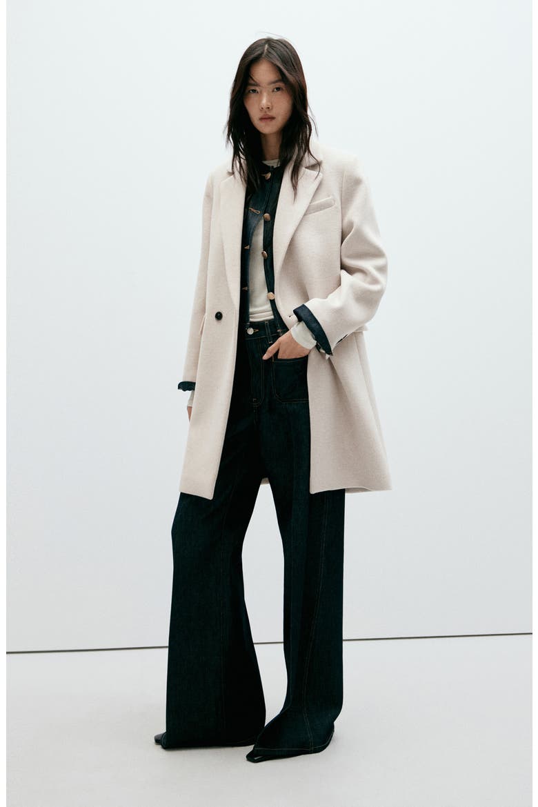 Double Breasted Wool Coat, Alternate, color, LIGHT/PASTEL GREY