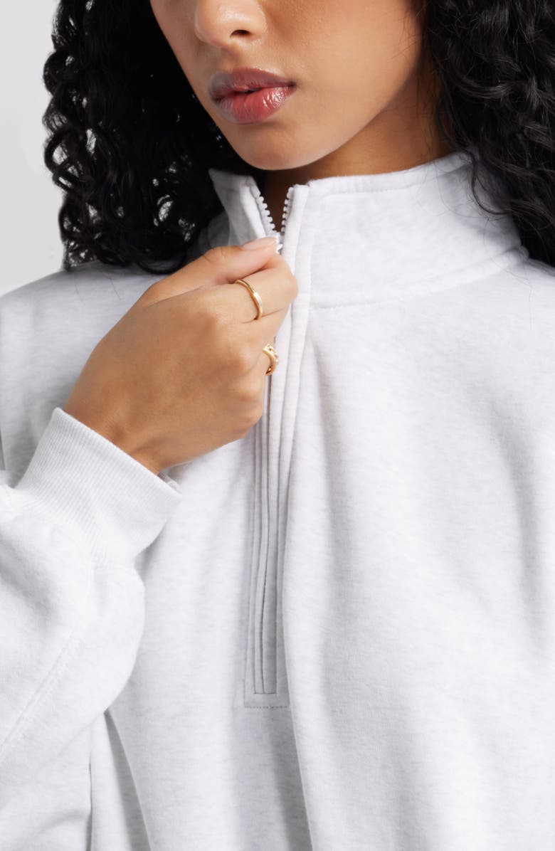 BP. Relaxed Quarter Zip Pullover, Alternate, color, Grey Fog Heather