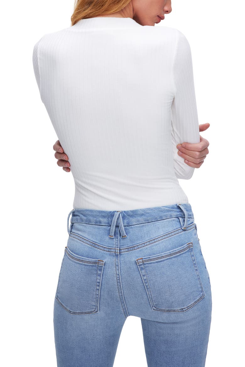 Rib Long Sleeve Henley Bodysuit, Alternate, color, IVORY001