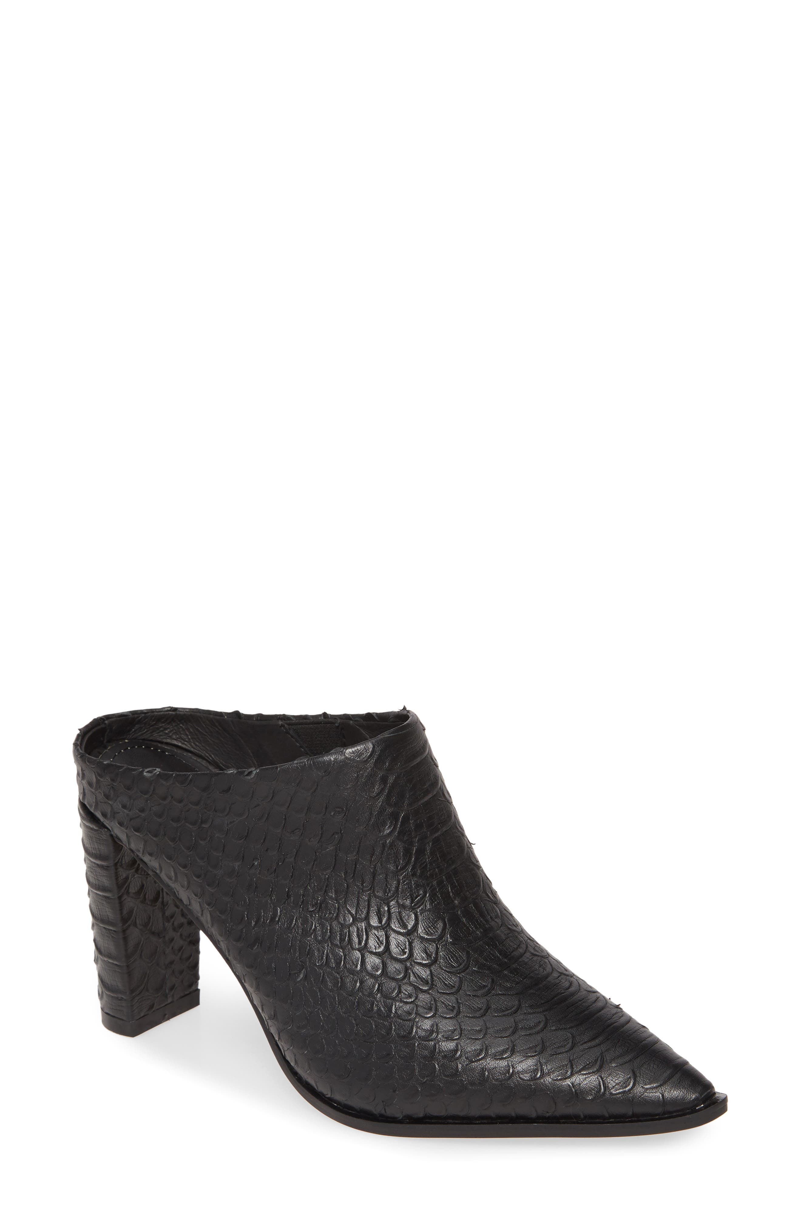 Rue Mule, Main, color, BLACK SNAKE PRINT LEATHER