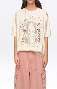 Bimba y Lola Tonal Logo Embroidered T-shirt