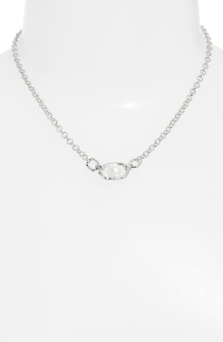 Kendra Scott Alanna Cultured Pearl Pendant Necklace, Alternate, color,