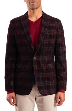 Brown Plaid Corduroy Sport Coat