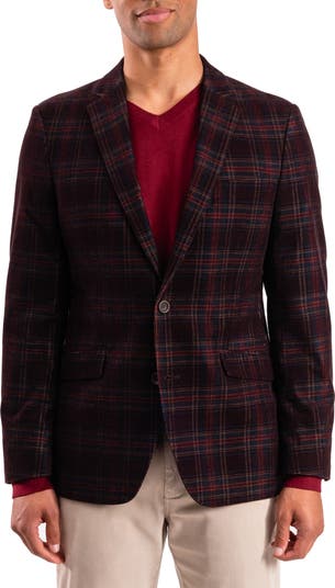 Brown Plaid Corduroy Sport Coat