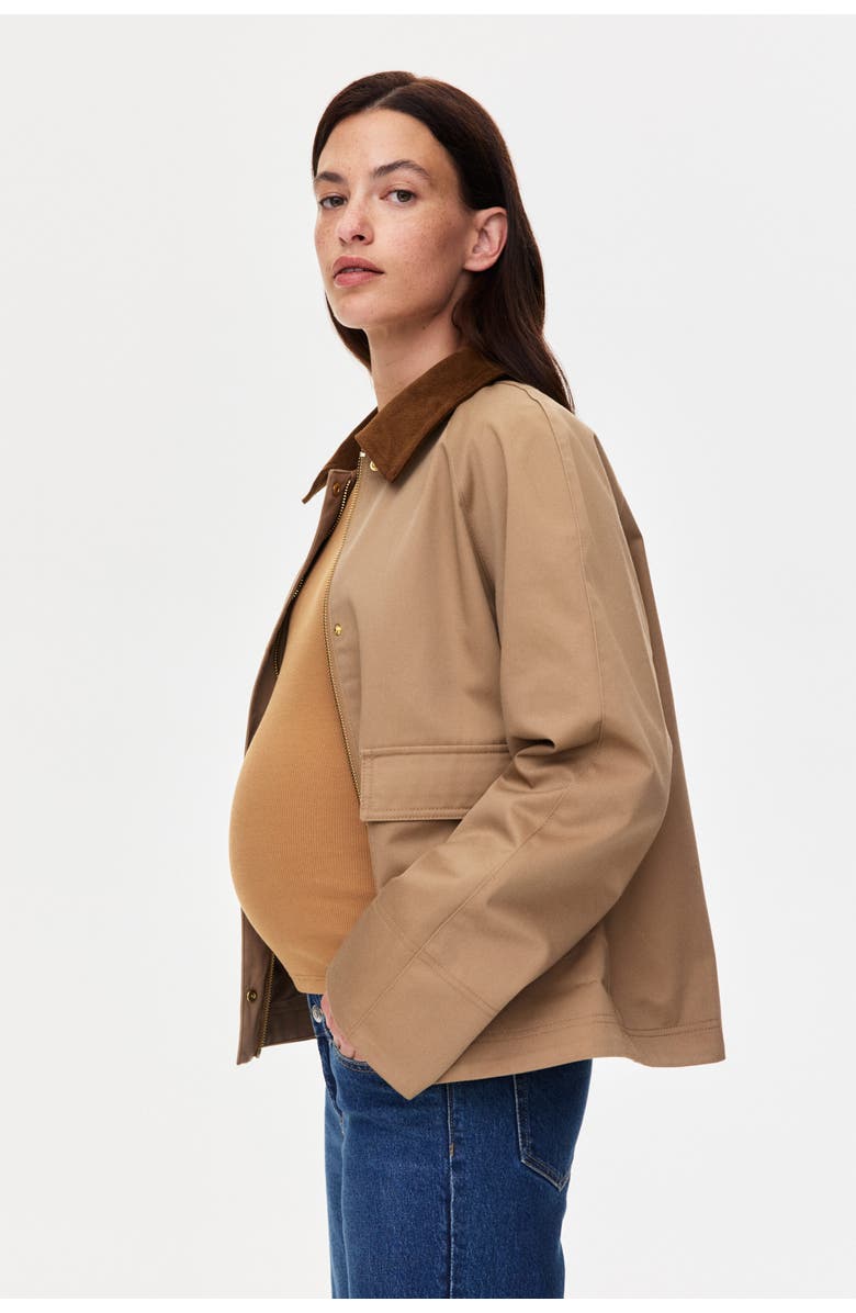 H&M Mama Before & After Babywearing Twill Jacket, Alternate, color, Beige